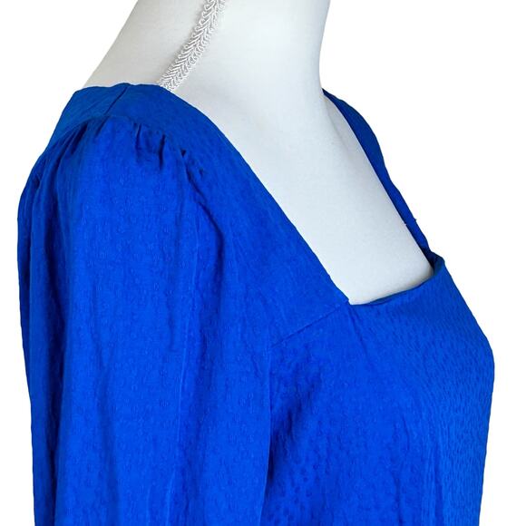 Copper Key Faux Wrap Dress Size Medium Blue Career Textured Classic Rayon  Mini - Picture 7 of 16